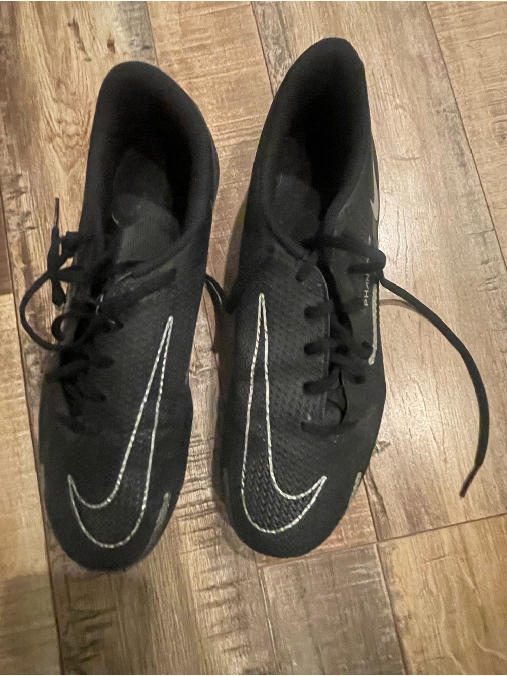 Nike Kids Black Sneakers with White Swoosh